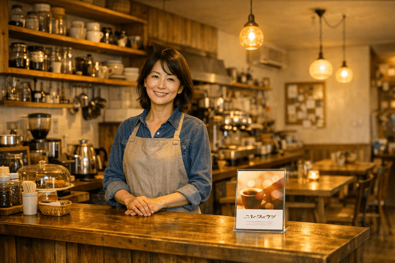 カフェオーナーとお店
